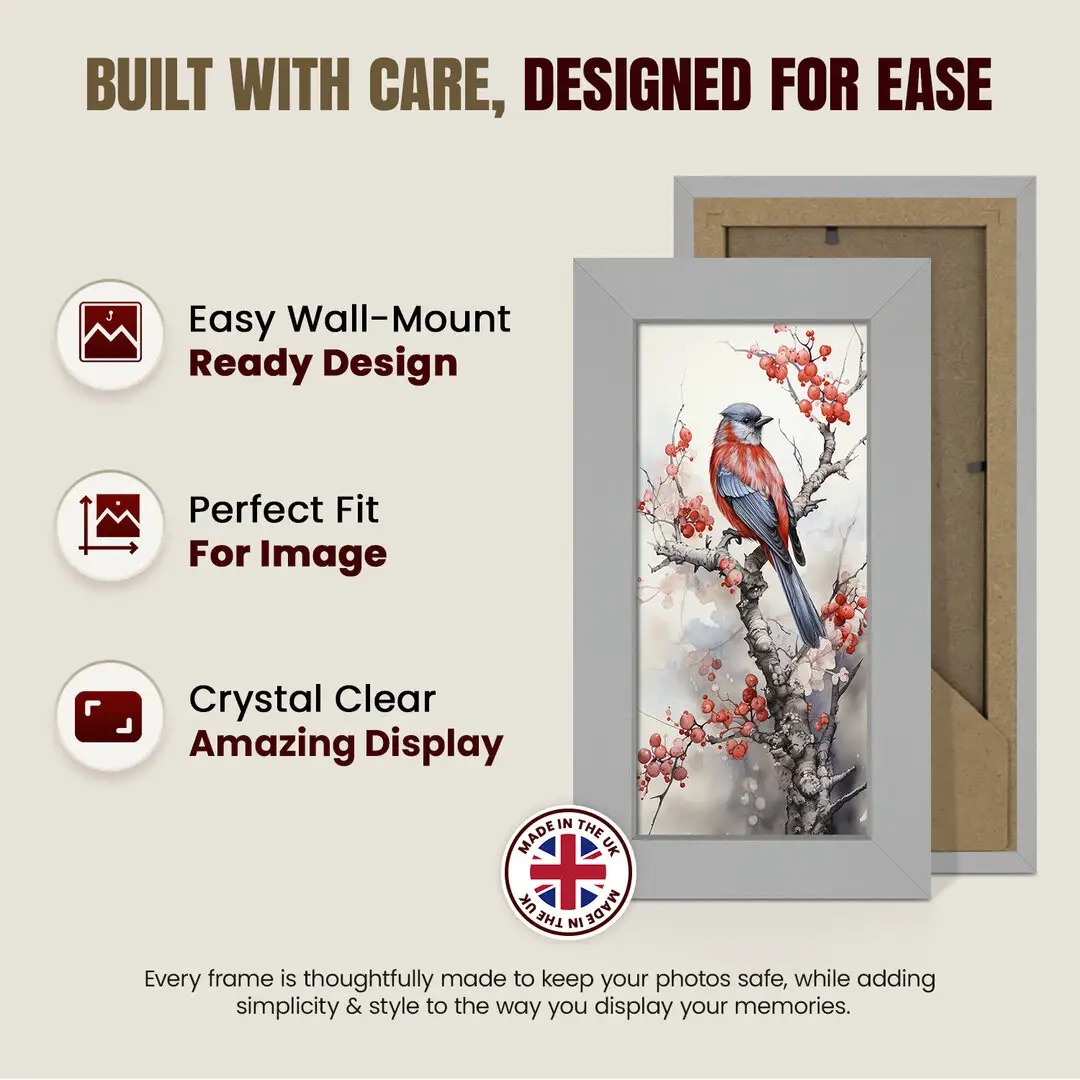 10x4" Modern Light Grey Picture Frame - Premium Photo Frame With Perspex Front thumbnail 7