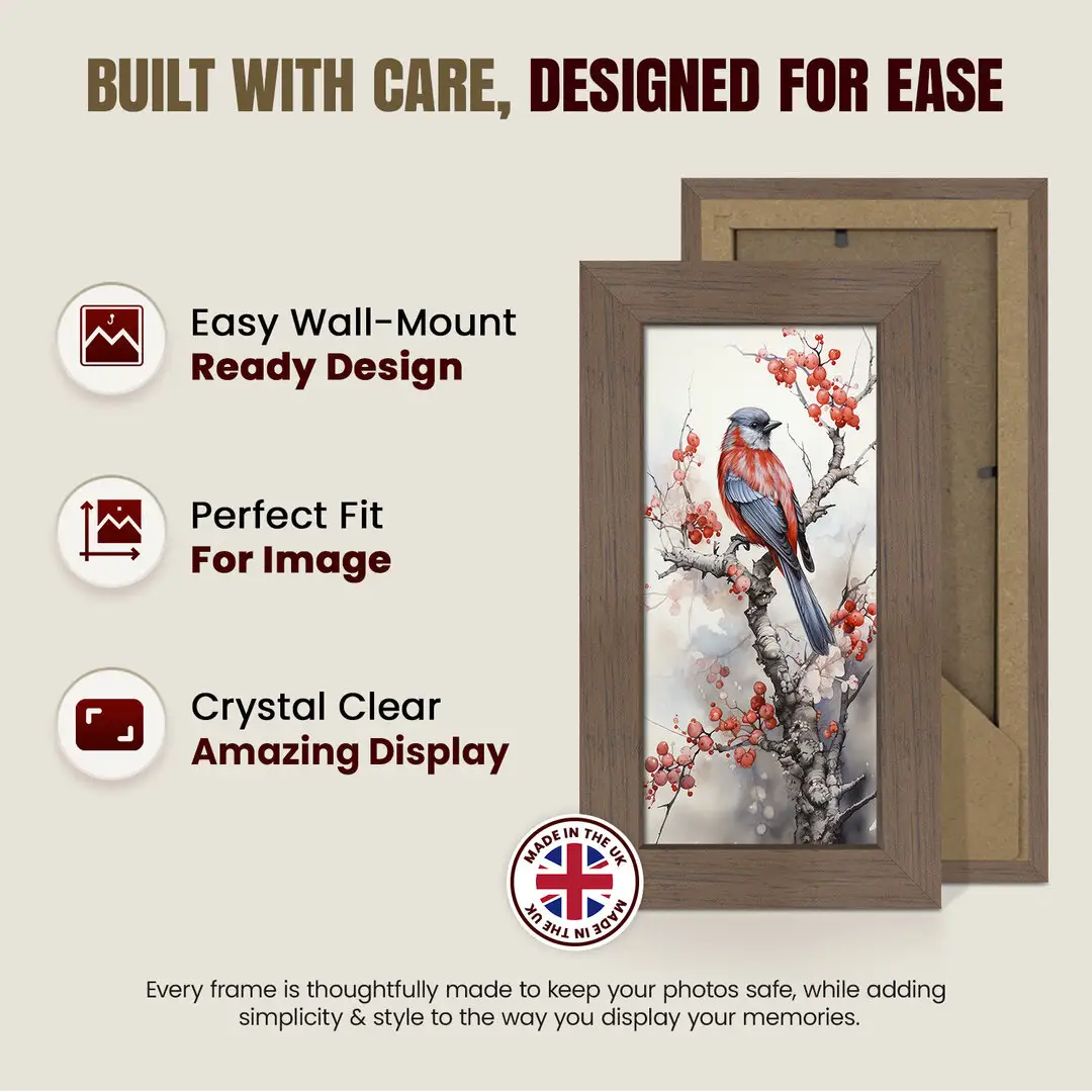 10x4" Modern Walnut Picture Frame - Elegant Wall Frame With Perspex Front thumbnail 7