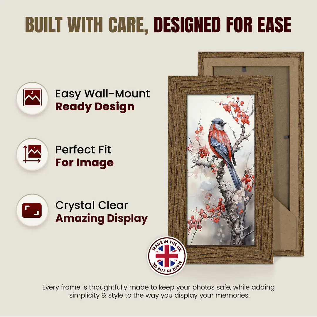 10x5" Modern Dark Oak Picture Frame - Premium Photo Frame With Perspex Front thumbnail 7