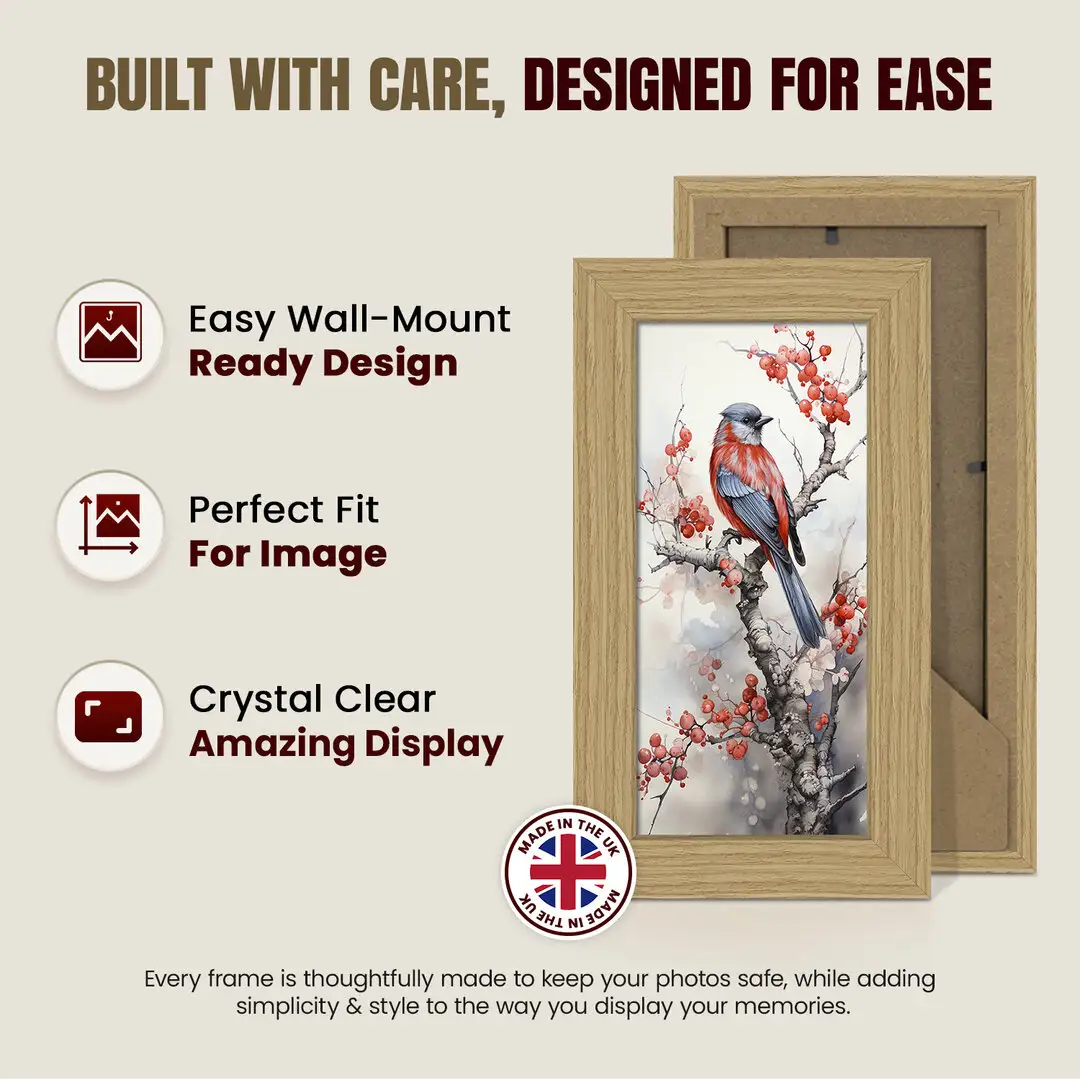 10x5" Modern Light Oak Picture Frame - Elegant Wall Frame With Perspex Front thumbnail 7