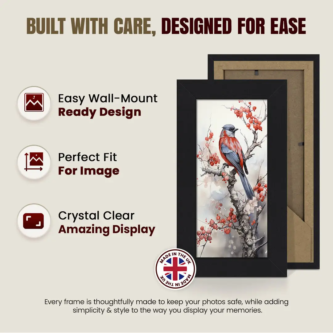 10x5" Modern Mat Black Picture Frame - Elegant Wall Frame With Perspex Front thumbnail 7