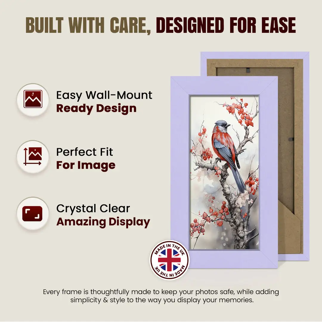 10x5" Modern Purple Picture Frame - Premium Photo Frame With Perspex Front thumbnail 7