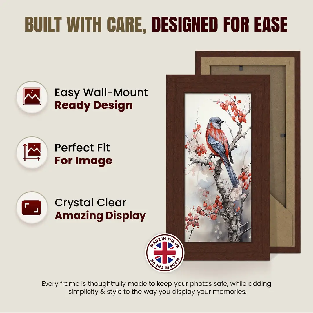 10x5" Modern Rose Wood Picture Frame | Beautiful Wall Frame With Perspex Front thumbnail 7