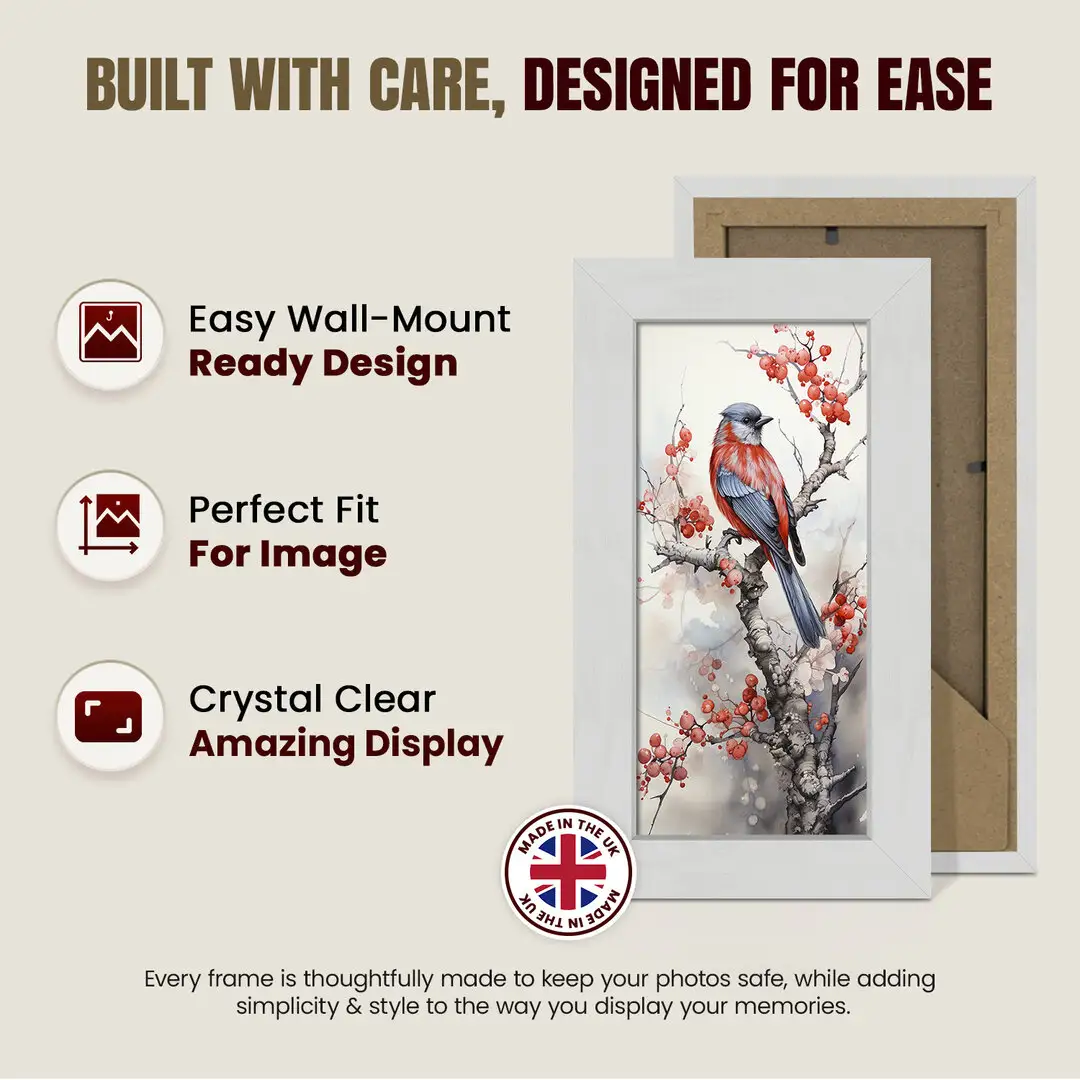 10x5" Ash White Modern Picture Frame - Elegant Wall Frame With Perspex Front thumbnail 7