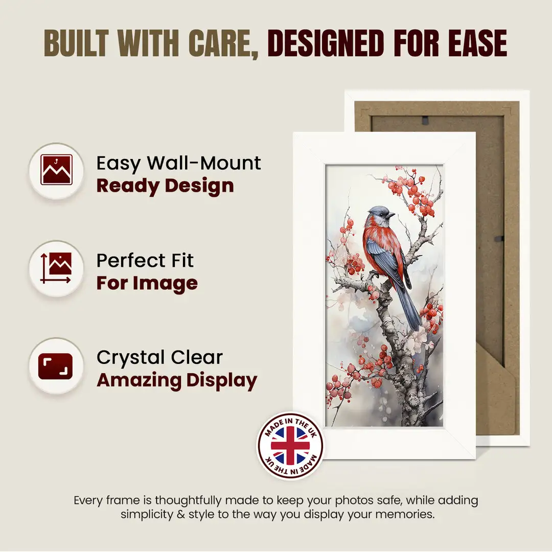 10x5" Modern White Picture Frame - Premium Photo Frame With Perspex Front thumbnail 7