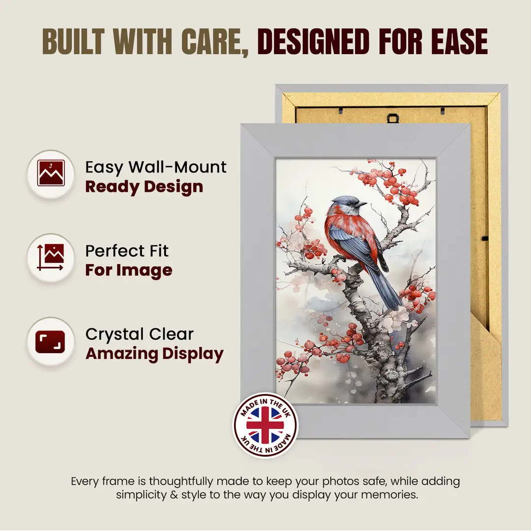10x8" Modern Silver Picture Frame - Elegant Wall Frame With Perspex Front thumbnail 7