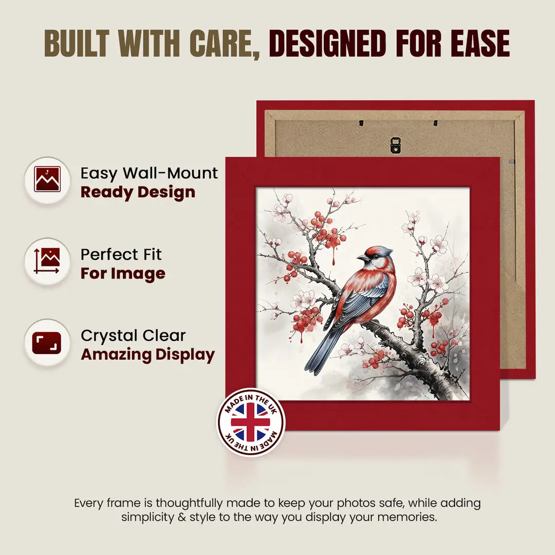 11x11" Modern Red Picture Frame | Beautiful Wall Frame With Perspex Front thumbnail 7