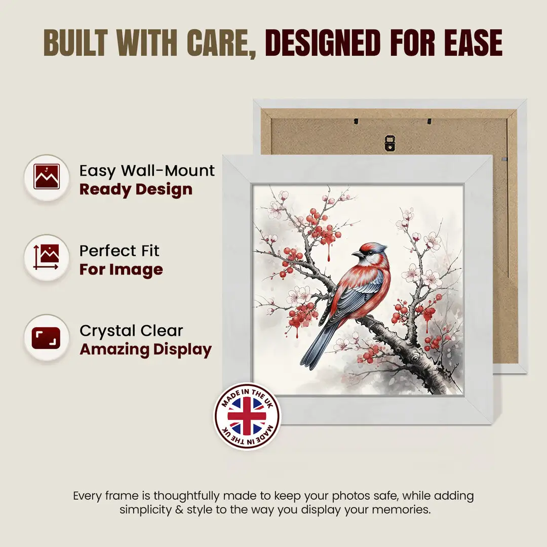 12x12" Ash White Modern Picture Frame - Elegant Wall Frame With Perspex Front thumbnail 7