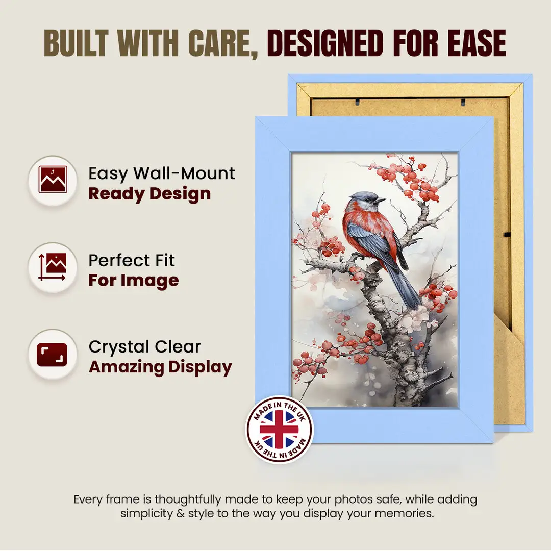 12x9" Modern Baby Blue Picture Frame - Elegant Wall Frame With Perspex Front thumbnail 7