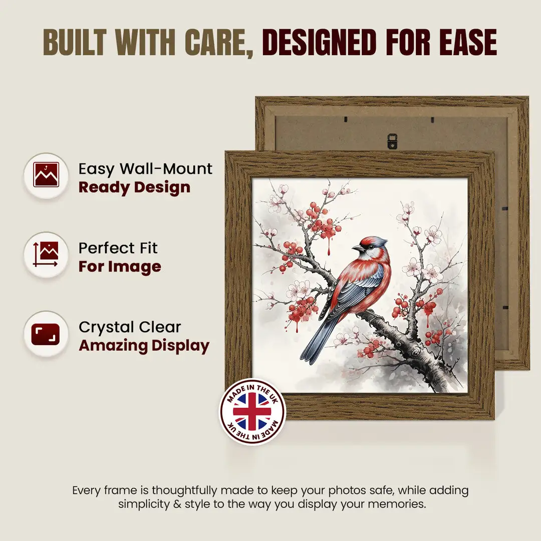 13x13" Modern Dark Oak Picture Frame | Beautiful Wall Frame With Perspex Front thumbnail 7