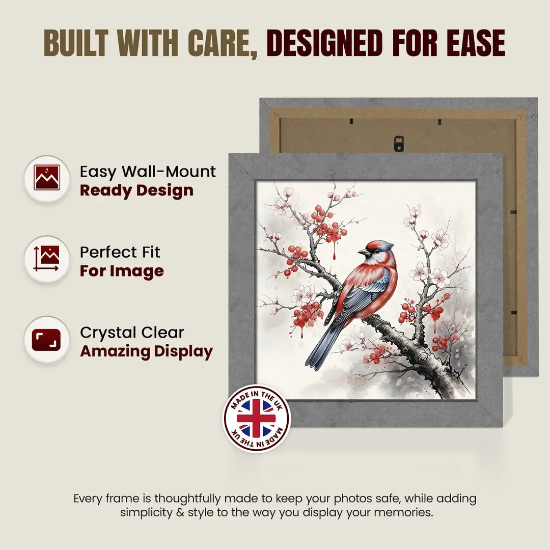 13x13" Modern Grey Marble Picture Frame | Beautiful Wall Frame With Perspex Front thumbnail 7