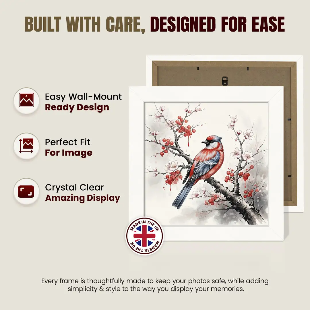 13x13" Modern White Picture Frame - Premium Photo Frame With Perspex Front thumbnail 7