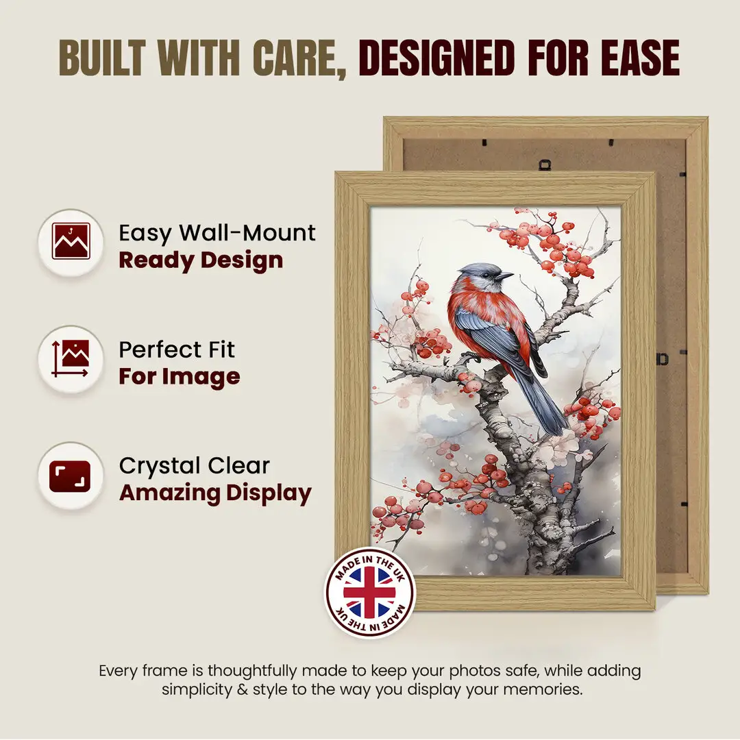14x11" Modern Light Oak Picture Frame - Premium Photo Frame With Perspex Front thumbnail 7
