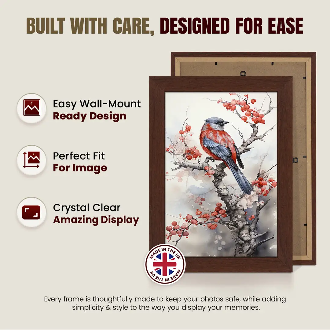 14x11" Modern Rose Wood Picture Frame | Beautiful Wall Frame With Perspex Front thumbnail 7