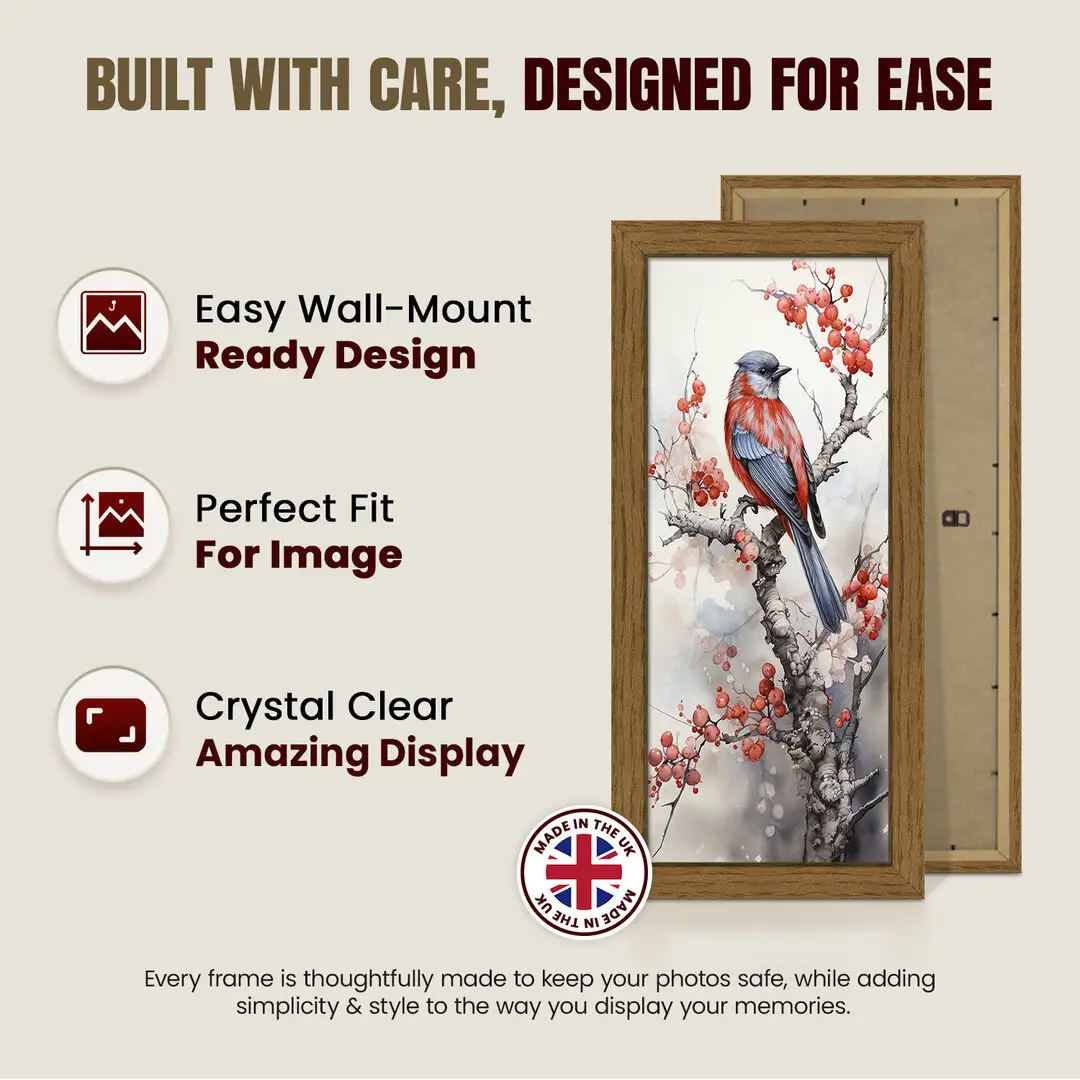 15x5" Modern Oak Picture Frame | Beautiful Wall Frame With Perspex Front thumbnail 7