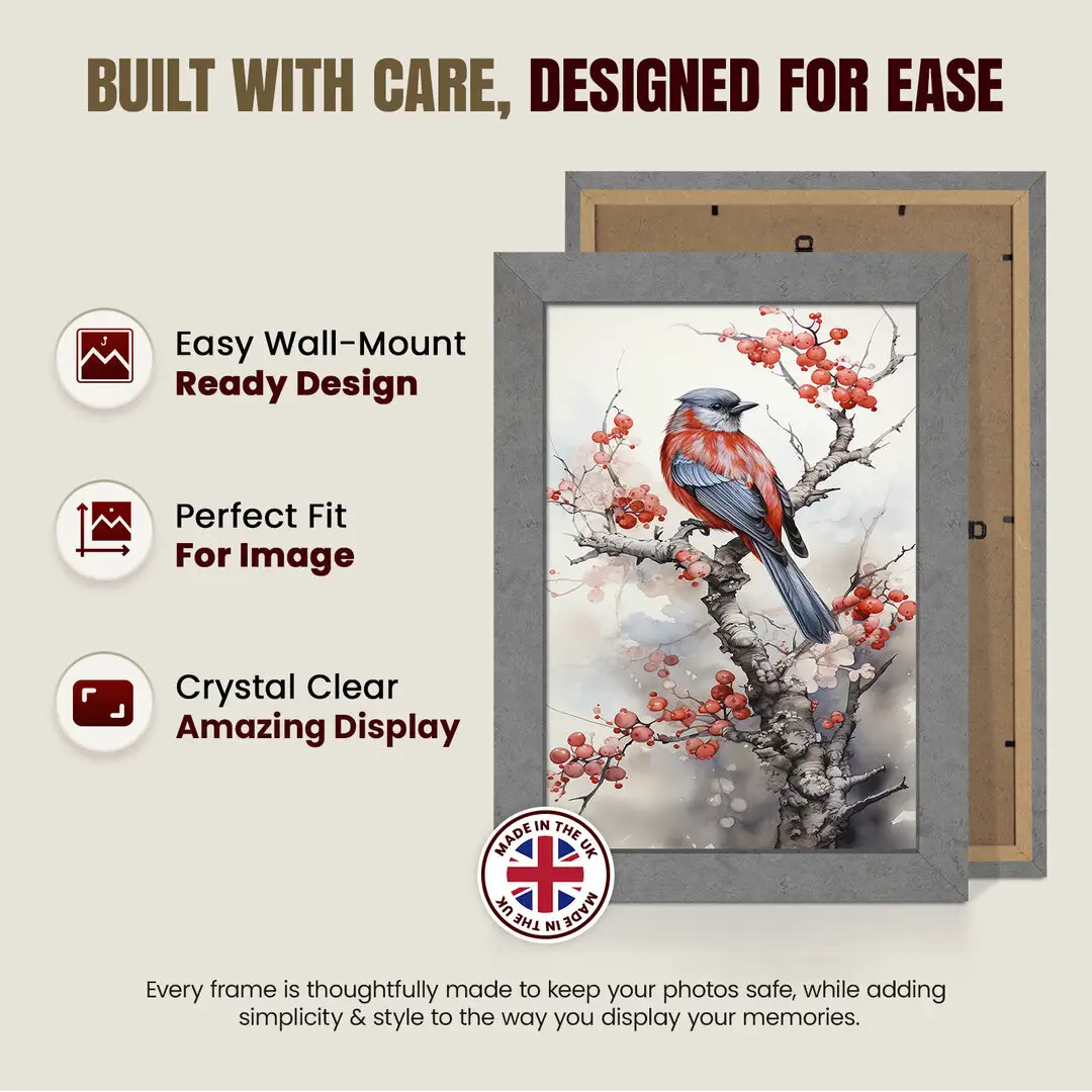 16x14" Modern Grey Marble Picture Frame - Elegant Wall Frame With Perspex Front thumbnail 7