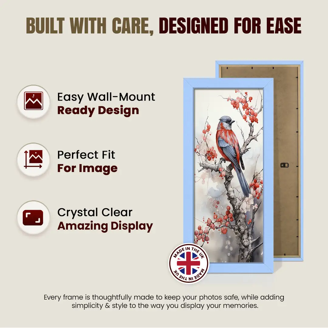 16x5" Modern Baby Blue Picture Frame | Beautiful Wall Frame With Perspex Front thumbnail 7