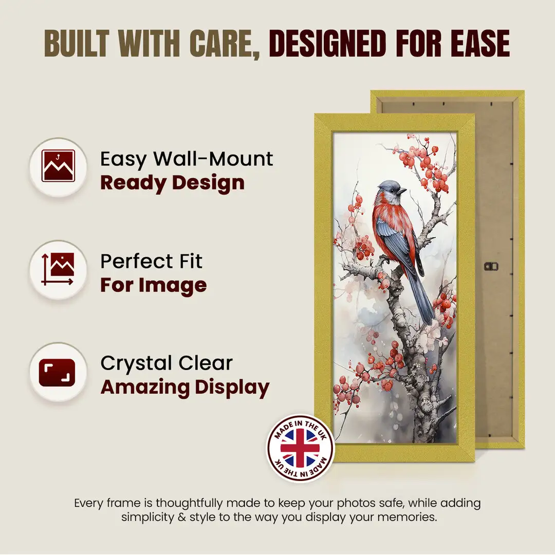 16x8" Modern Gold Picture Frame | Beautiful Wall Frame With Perspex Front thumbnail 7