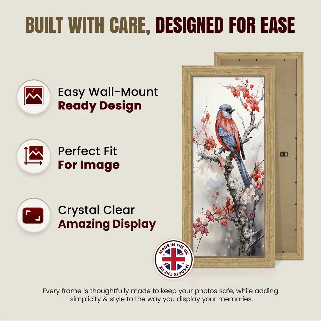 16x8" Modern Light Oak Picture Frame - Elegant Wall Frame With Perspex Front thumbnail 7