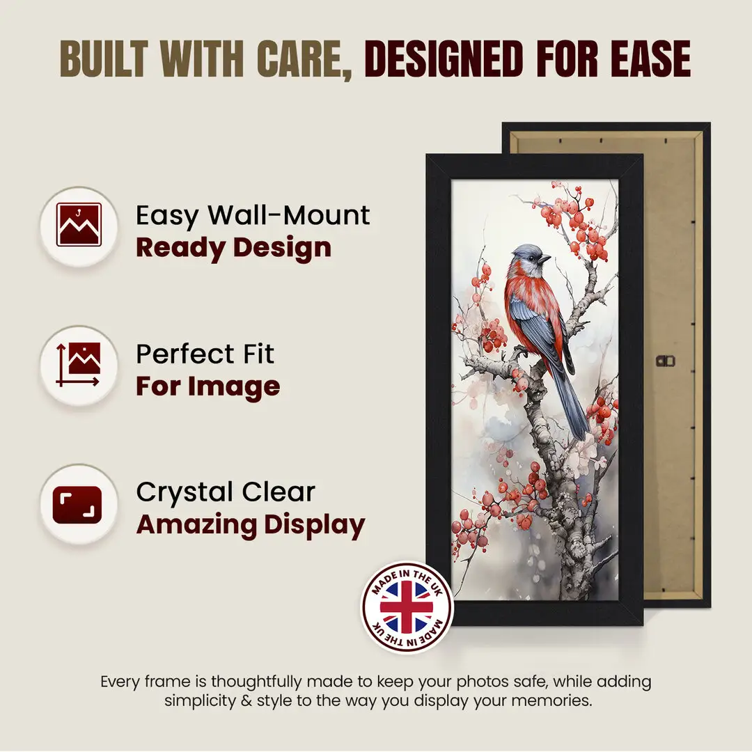 16x8" Modern Mat Black Picture Frame - Elegant Wall Frame With Perspex Front thumbnail 7