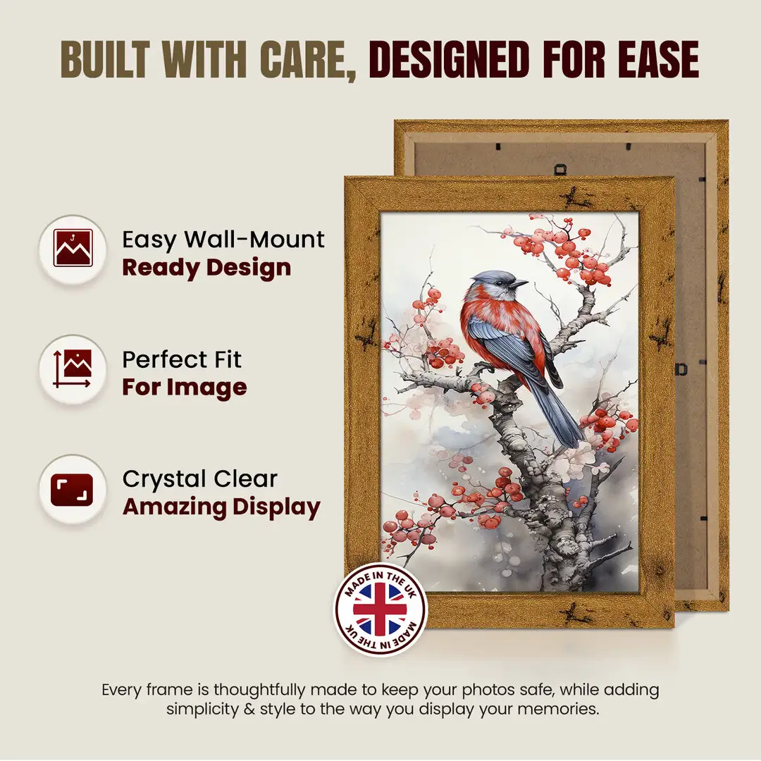 17x13" Modern Rustic Oak Picture Frame | Beautiful Wall Frame With Perspex Front thumbnail 7