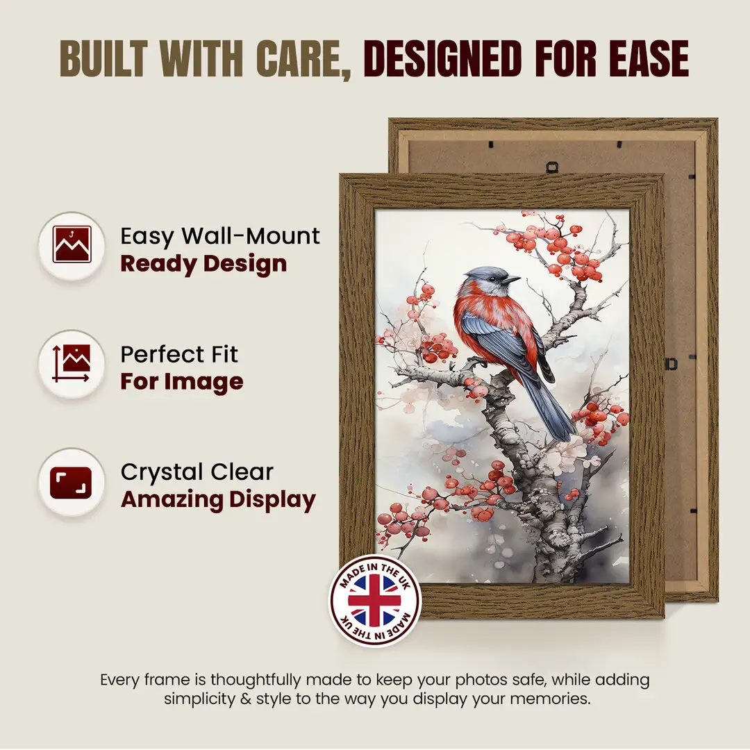 18x12" Modern Dark Oak Picture Frame - Elegant Wall Frame With Perspex Front thumbnail 7