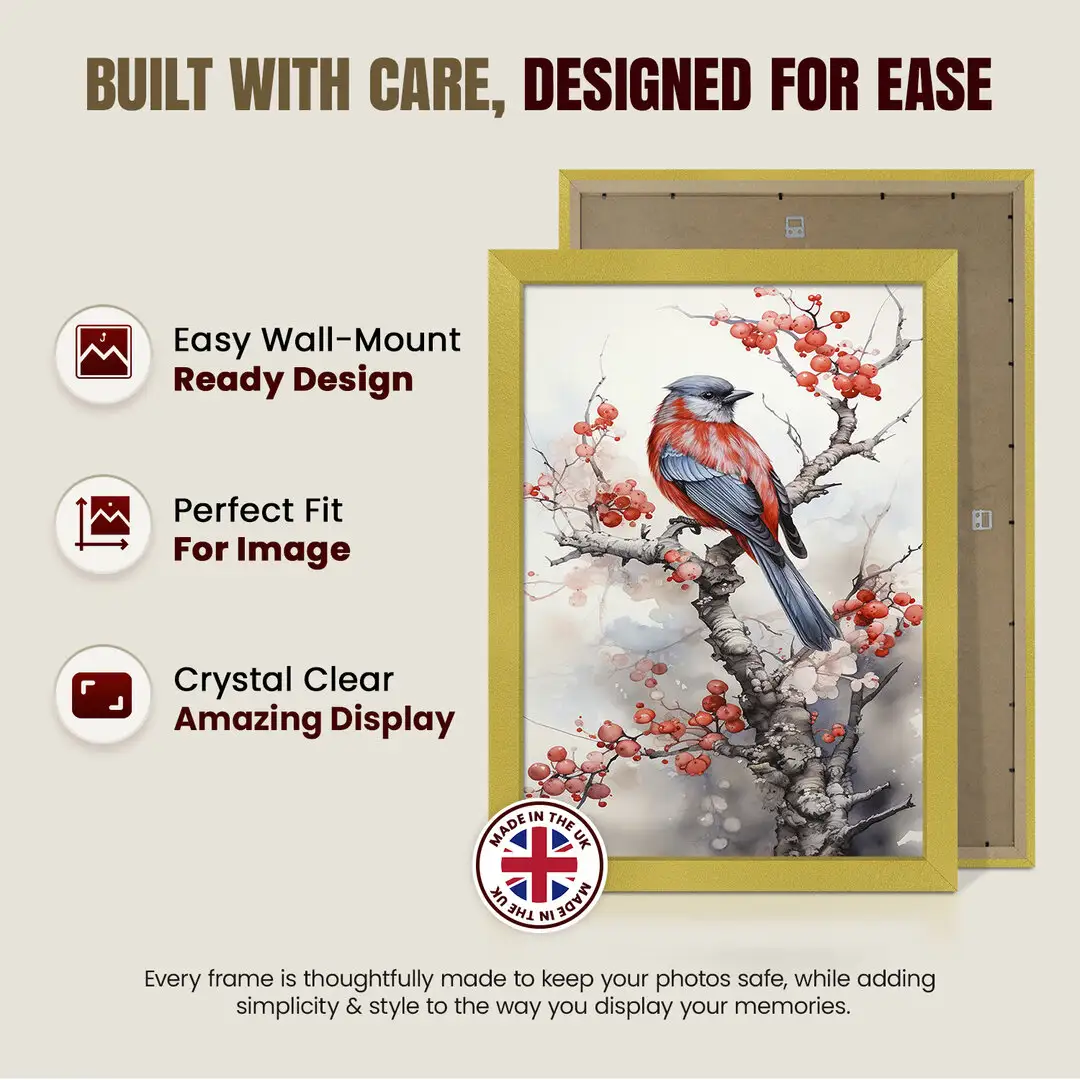 20x15" Modern Gold Picture Frame - Elegant Wall Frame With Perspex Front thumbnail 7