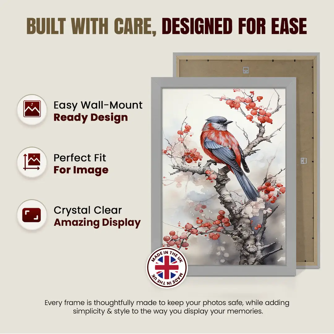20x15" Modern Light Grey Picture Frame | Beautiful Wall Frame With Perspex Front thumbnail 7