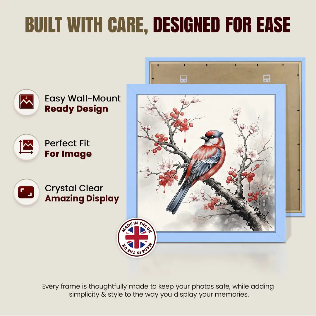 21x21" Modern Baby Blue Picture Frame - Elegant Wall Frame With Perspex Front thumbnail 7