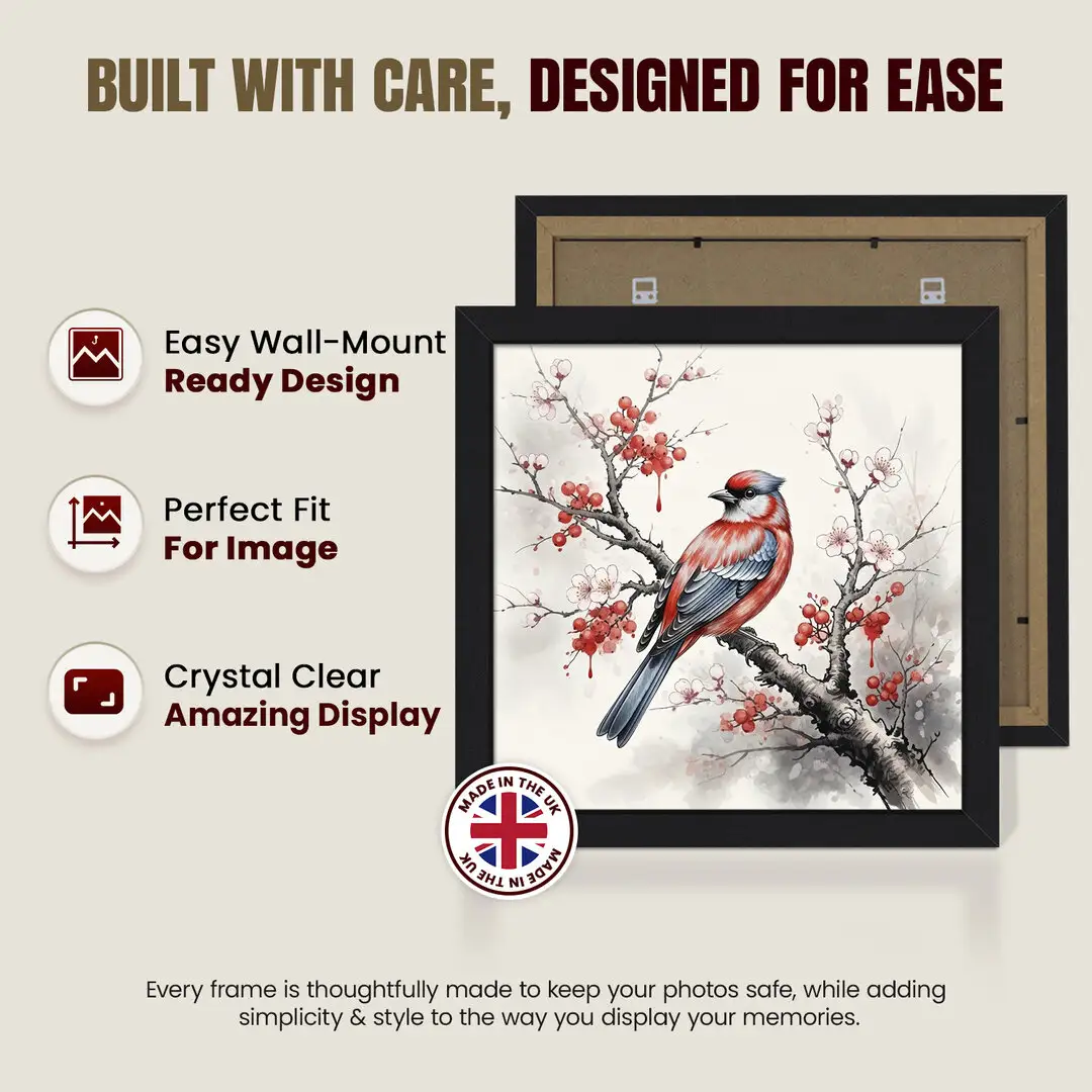 21x21" Modern Matte Black Picture Frame | Beautiful Wall Frame With Perspex Front thumbnail 7