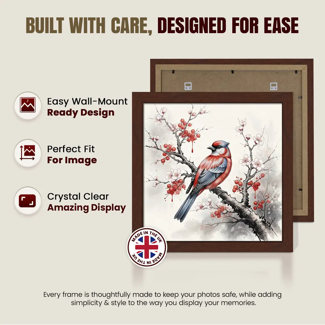 21x21" Modern Rose Wood Picture Frame | Beautiful Wall Frame With Perspex Front thumbnail 7