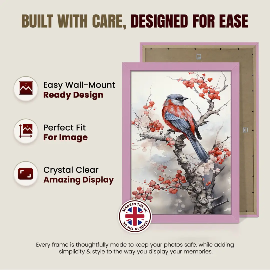 22x14" Modern Pastel Pink Picture Frame | Beautiful Wall Frame With Perspex Front thumbnail 7