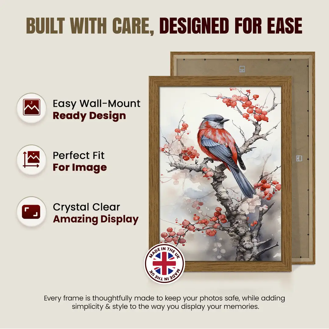 22x18" Modern Oak Picture Frame | Beautiful Wall Frame With Perspex Front thumbnail 7