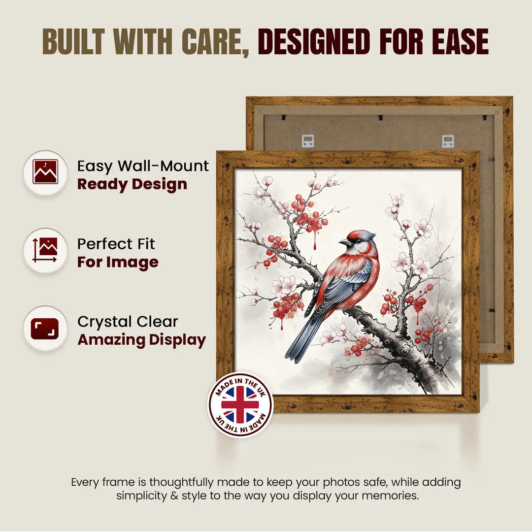 22x22" Modern Rustic Oak Picture Frame | Beautiful Wall Frame With Perspex Front thumbnail 7