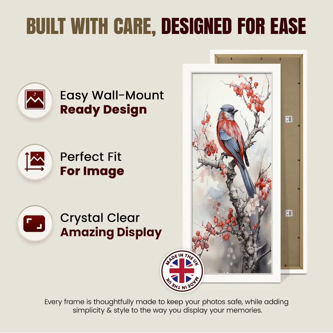 22x8" Modern White Picture Frame - Elegant Wall Frame With Perspex Front thumbnail 7