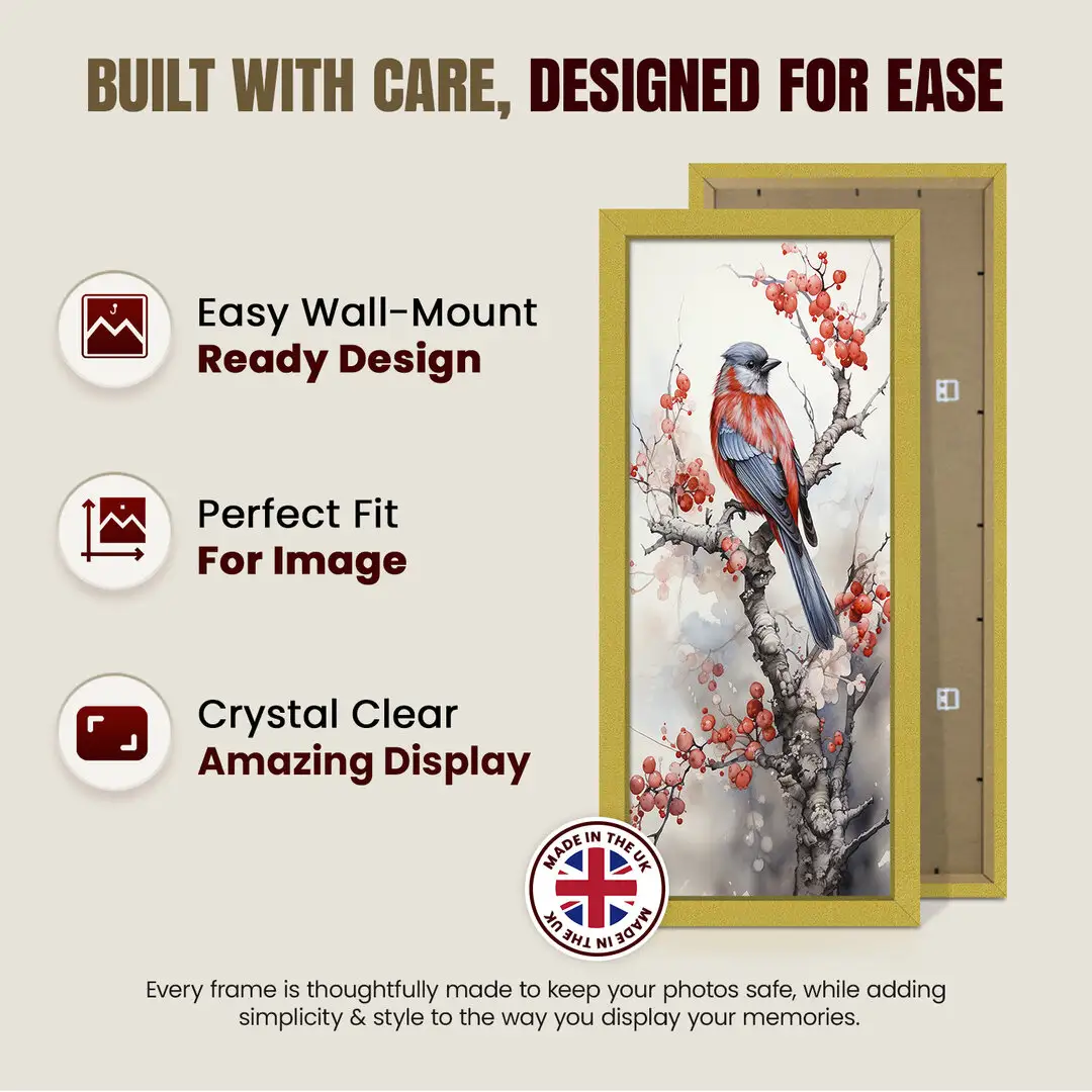 22x9" Modern Gold Picture Frame - Elegant Wall Frame With Perspex Front thumbnail 7