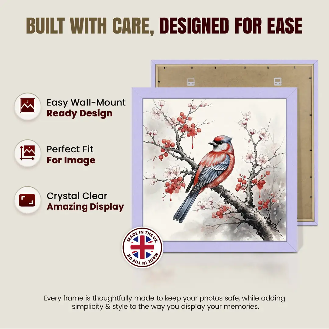 23x23" Modern Purple Picture Frame | Beautiful Wall Frame With Perspex Front thumbnail 7