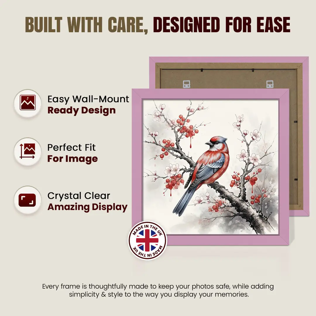 24x24" Modern Pastel Pink Picture Frame | Beautiful Wall Frame With Perspex Front thumbnail 7