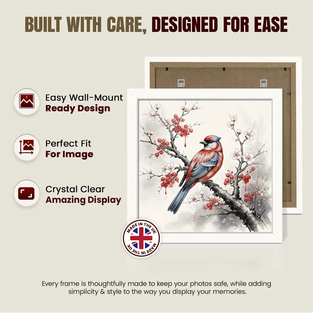 24x24" Modern White Picture Frame - Elegant Wall Frame With Perspex Front thumbnail 7