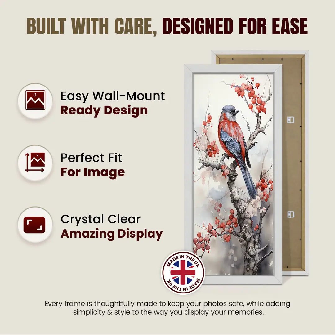 24x8" Ash White Modern Picture Frame - Premium Photo Frame With Perspex Front thumbnail 7
