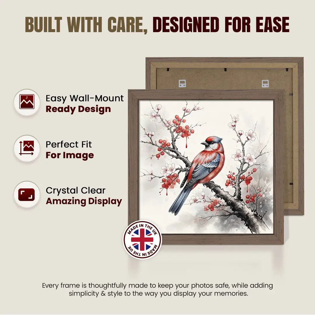 25x25" Modern Walnut Picture Frame | Beautiful Wall Frame With Perspex Front thumbnail 7