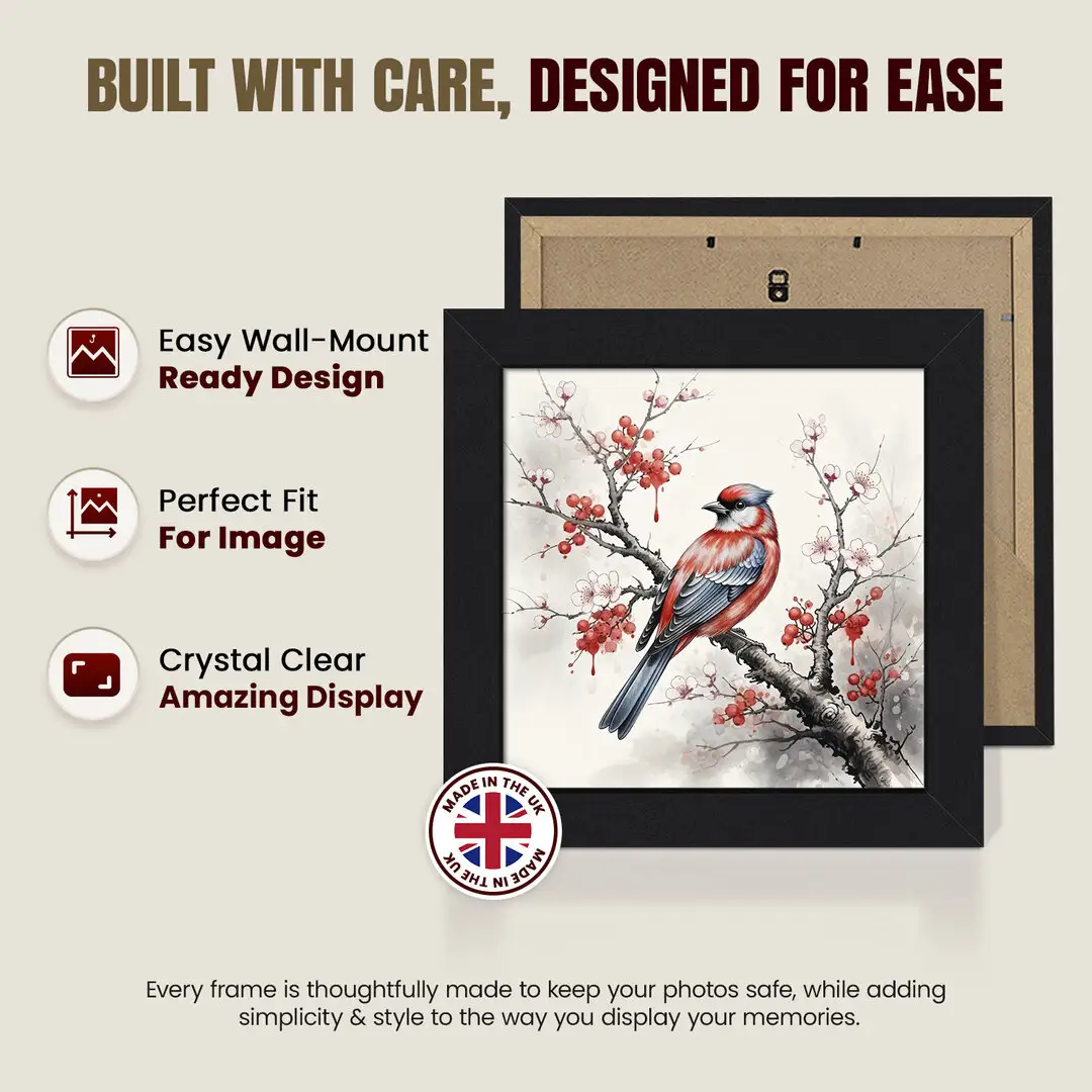 25x25cm Modern Matte Black Picture Frame - Premium Photo Frame With Perspex Front thumbnail 7