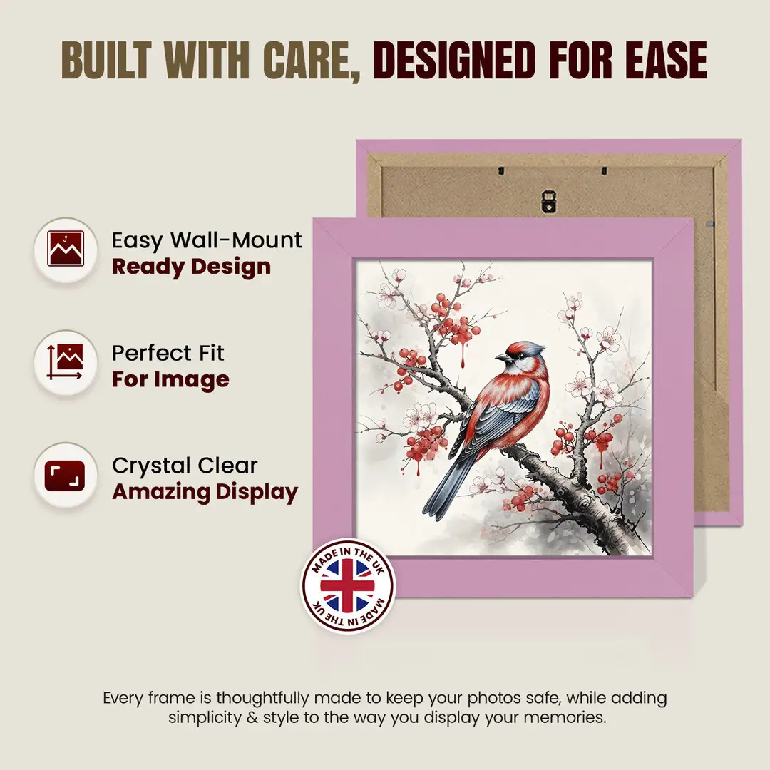 25x25cm Modern Pastel Pink Picture Frame | Beautiful Wall Frame With Perspex Front thumbnail 7