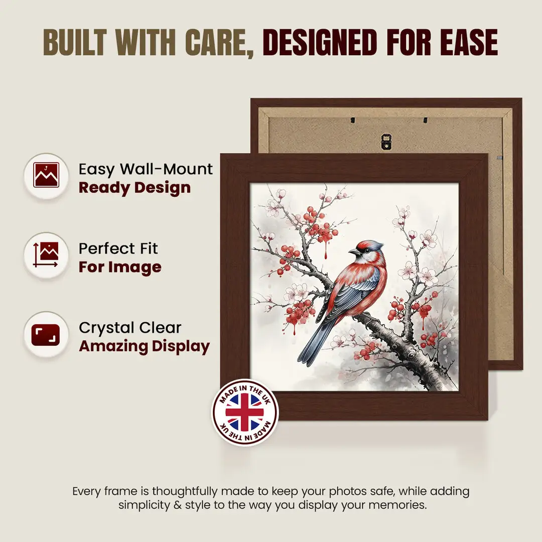 25x25cm Modern Rose Wood Picture Frame - Premium Photo Frame With Perspex Front thumbnail 7