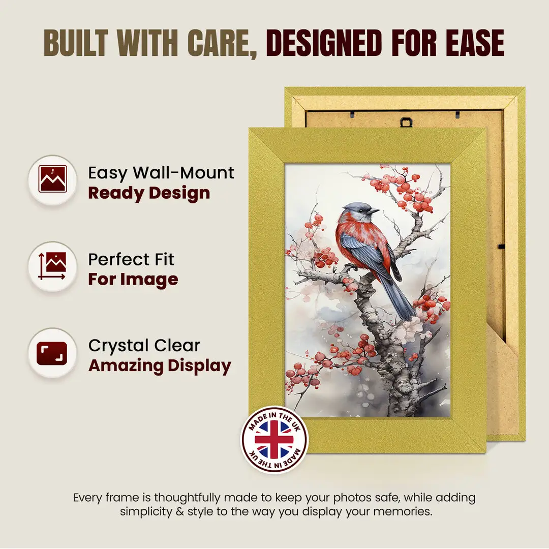 30x28cm Modern Gold Picture Frame | Beautiful Wall Frame With Perspex Front thumbnail 7
