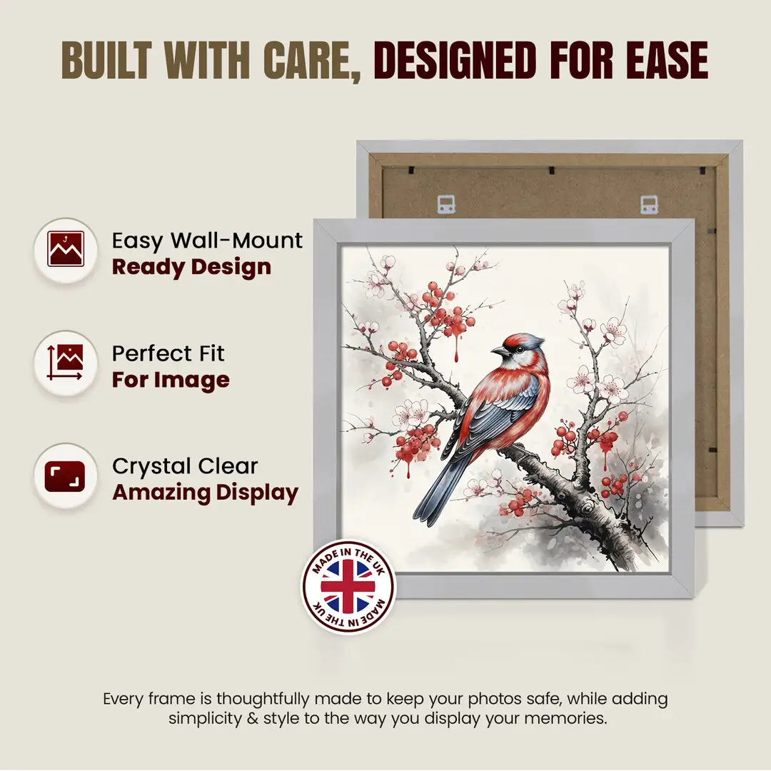30x30" Modern Silver Picture Frame - Elegant Wall Frame With Perspex Front thumbnail 7