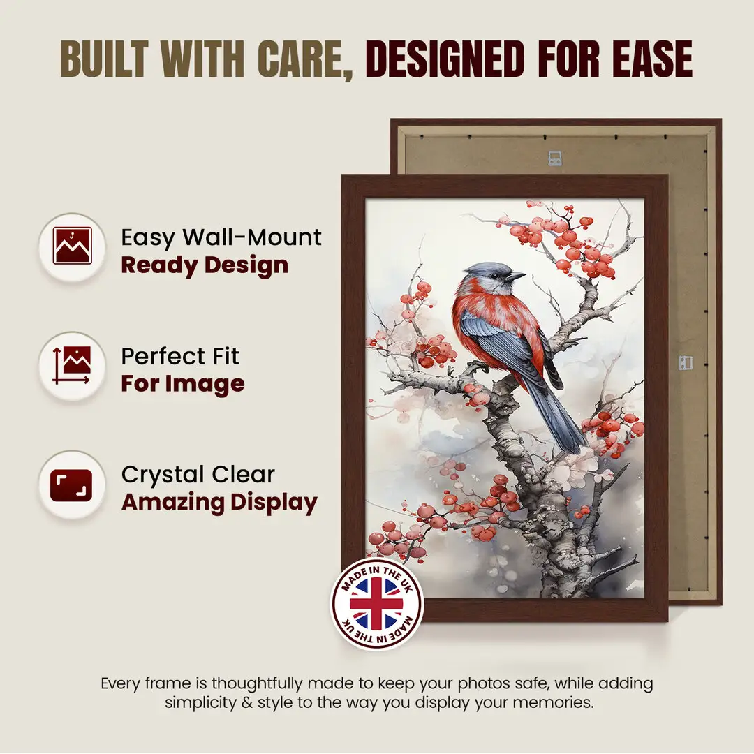 32x24" Modern Rose Wood Picture Frame - Elegant Wall Frame With Perspex Front thumbnail 7