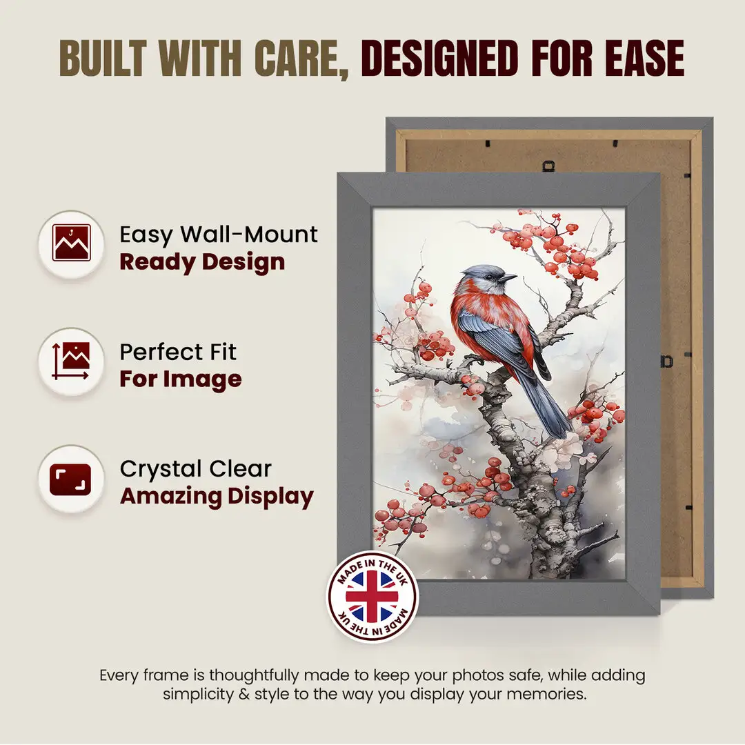 35x28cm Modern Dark Grey Picture Frame - Premium Photo Frame With Perspex Front thumbnail 7