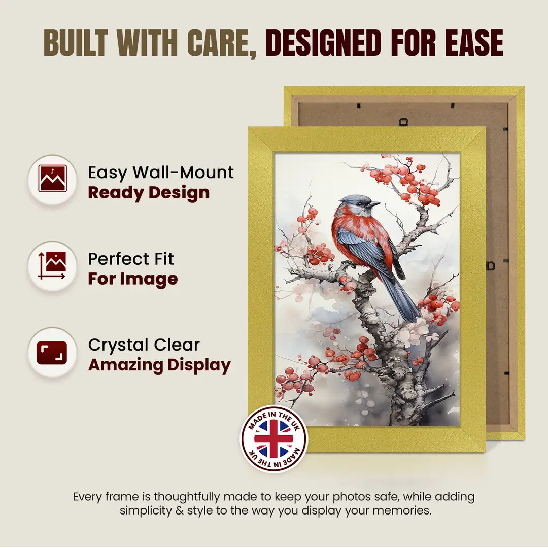 35x28cm Modern Gold Picture Frame - Elegant Wall Frame With Perspex Front thumbnail 7