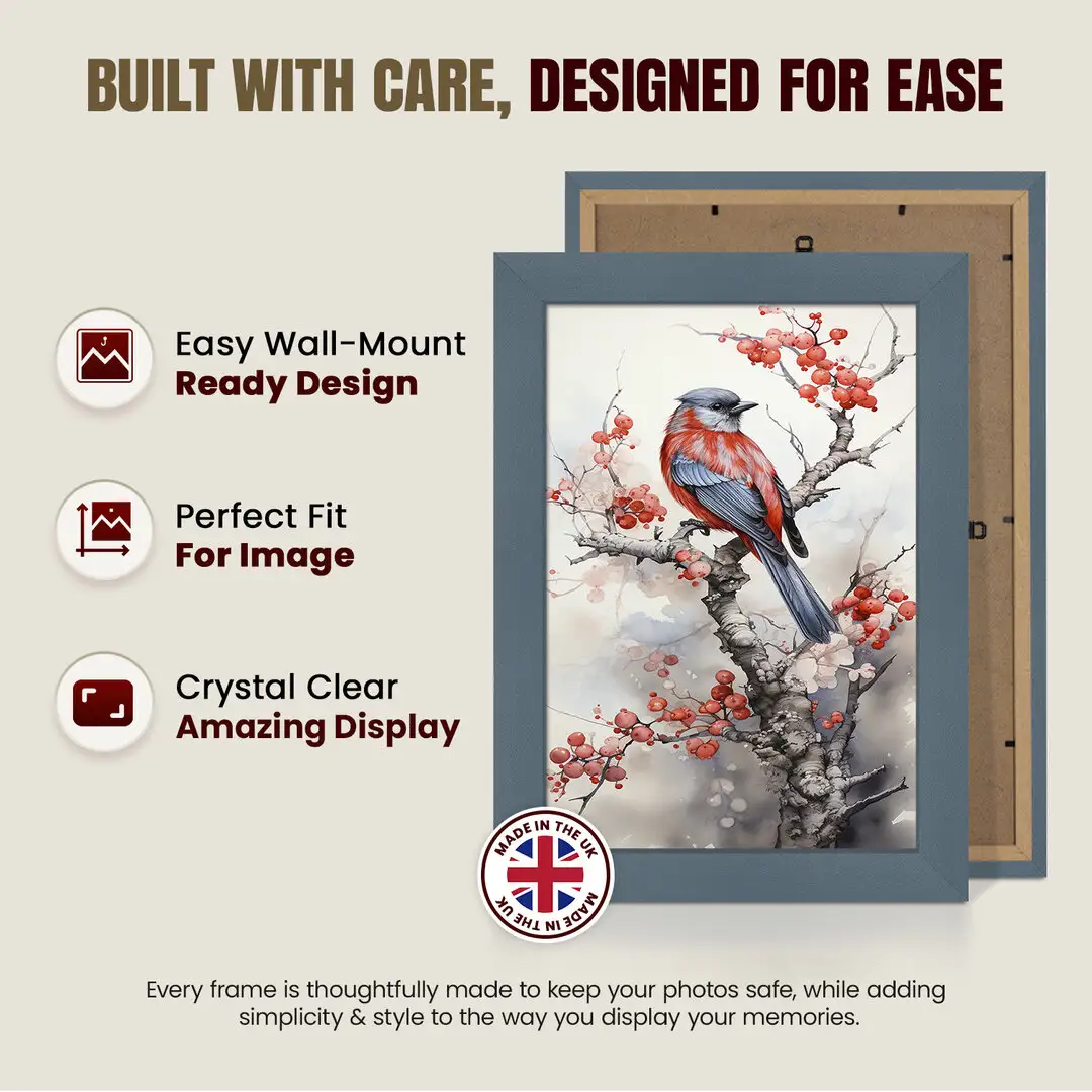 35x28cm Modern Navy Blue Picture Frame - Elegant Wall Frame With Perspex Front thumbnail 7